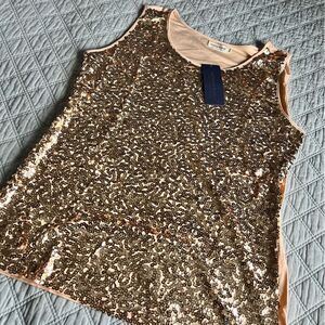 Anna kaci gold sequin tank top nwt xxl 2xl